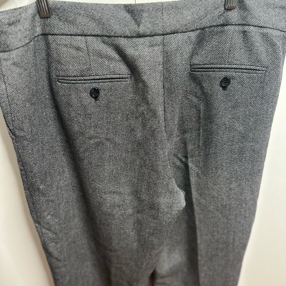 DKNY Gray Wool-Blend Herringbone Dress Pants | Size 16 | Wide Leg | Lined - Picture 4 of 9